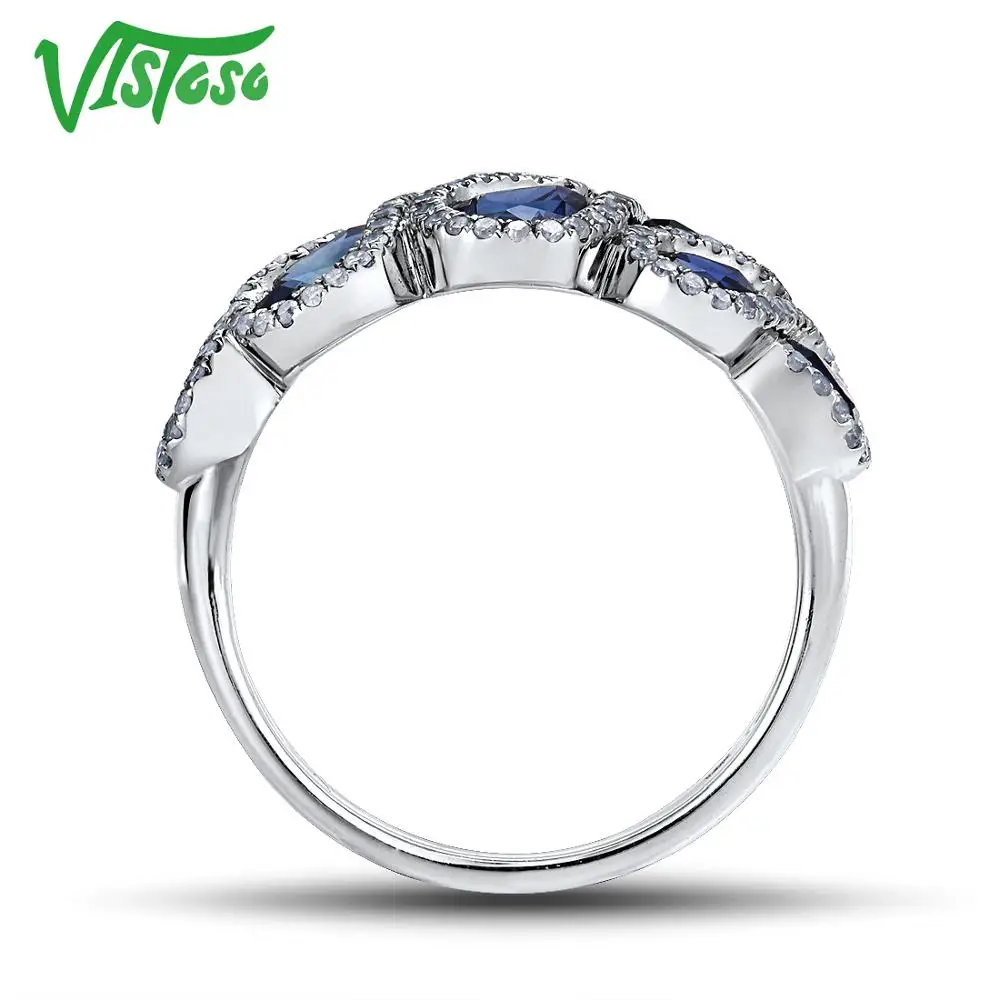 VISTOSO 14 K кольца из белого золота для женщин подлинные сверкающие бриллианты