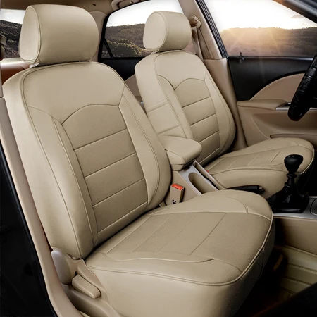 beige CARTAILOR прочный бежевый кожа кожаный чехол автокресла для Toyota Fortuner чехлы и аксессуары кожзам мест протектор - Название цвета: beige