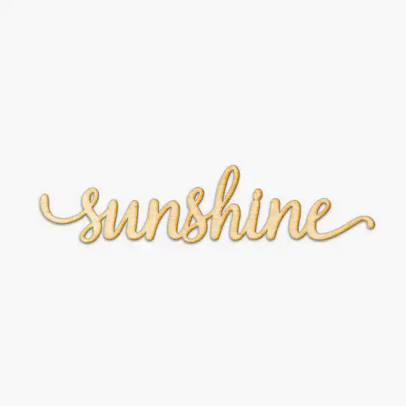 Sunshine Script Word деревянная вывеска лазерная резка курсивная древесина|Таблички и