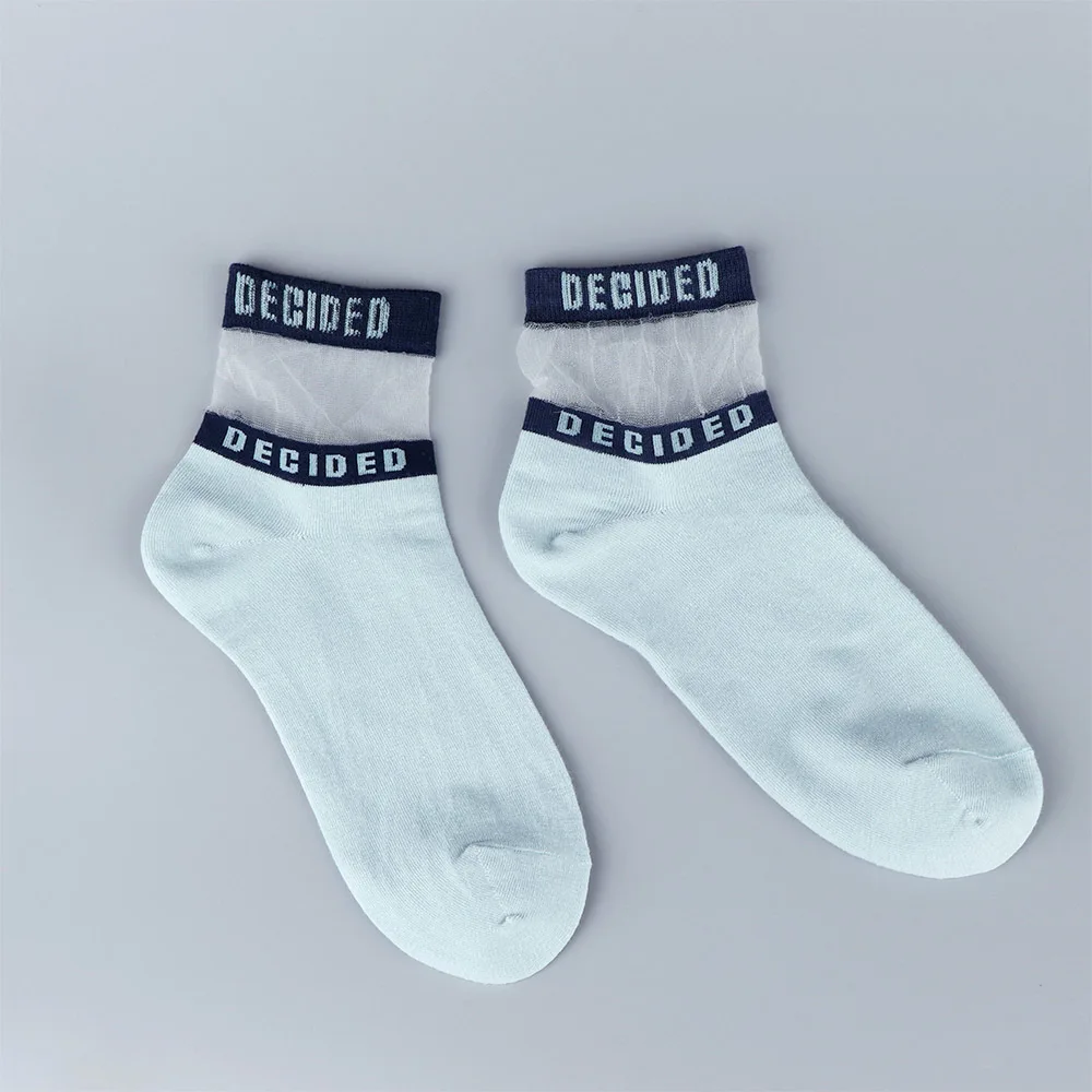 V-Hanver 1 Pair Fashion Korean Style Harajuku Women Cotton Silk Short Socks Bright Color Letters Lace Casual Breathable | Женская одежда