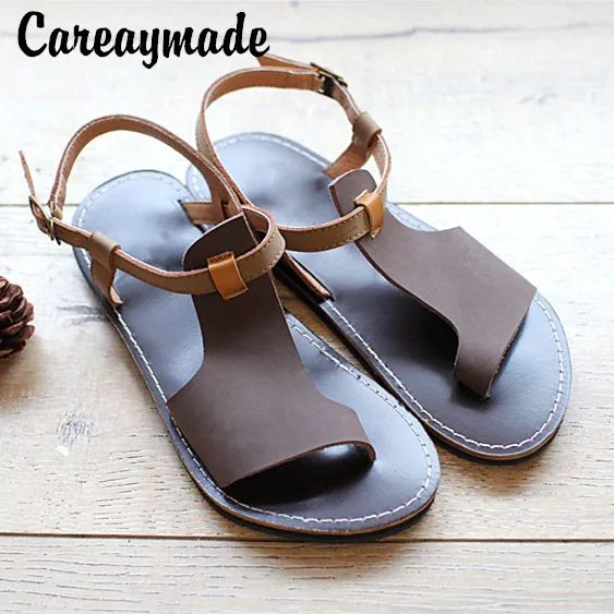 Careaymade-2019 new Genuine Leather pure handmade shoes the retro art mori girl Women's casual Sandals Coffee&ampWine red | Обувь