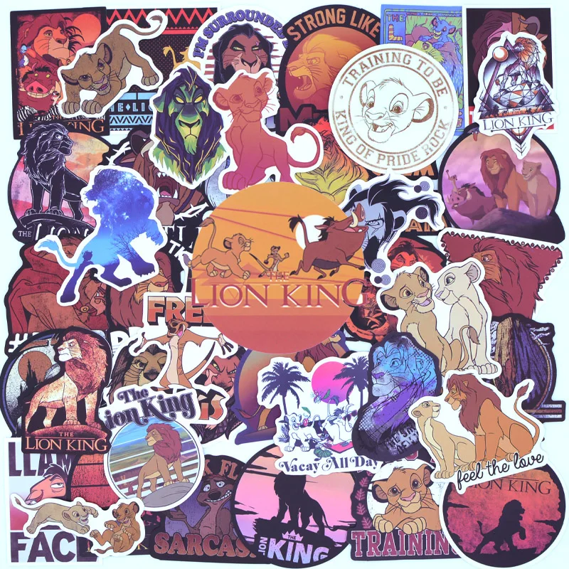 50 шт. стикер Lion king s Simba TIMON PUMBAA наклейки с животными на ноутбук чемодан гитару