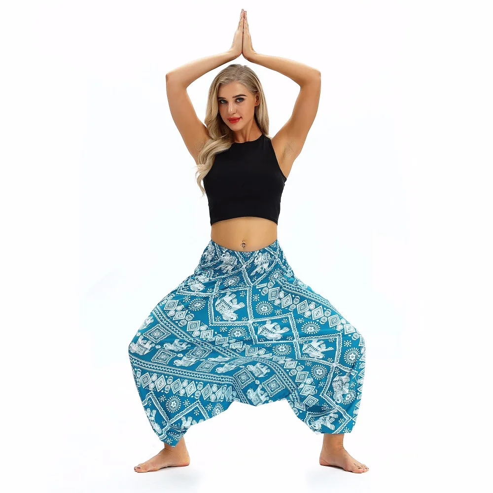 JIGERJOGER летние пляжные yoga Плавание мешковатые охватывает 3D с высокой талией yoga Штаны свободные Фонари Брюки Гарем Lounge шаровары TLL034