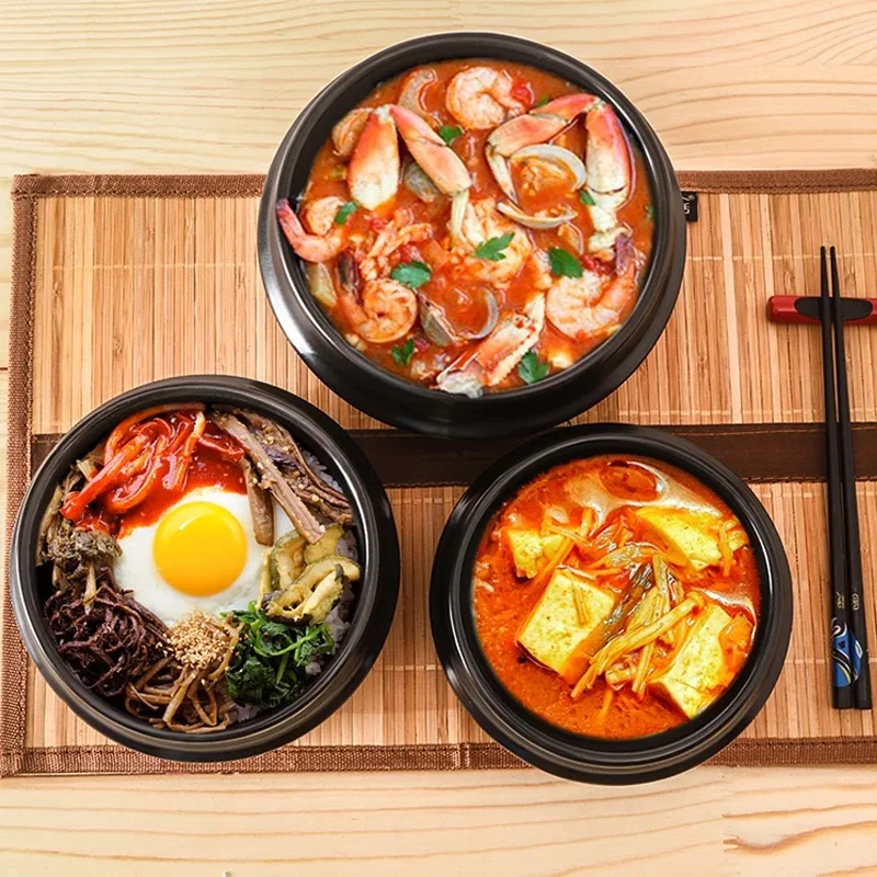 Каменный горшок bibimbap специальная каменная глина кастрюля для риса Корейская