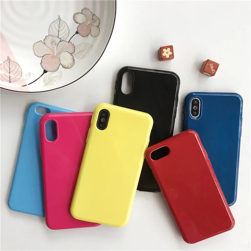 Блестящий однотонный чехол для телефона iPhone XS Max силиконовый 6 6s Plus 7 iPhoen 8 X XR 11 Pro |