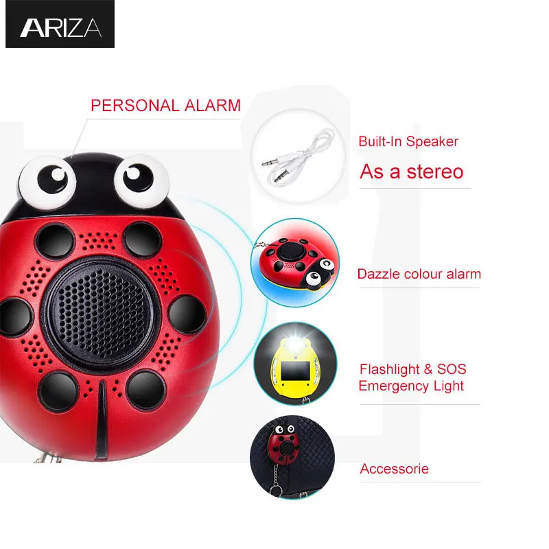 Ariza 130 дБ Самозащита SOS аварийная Личная тревожная сигнализация брелок со