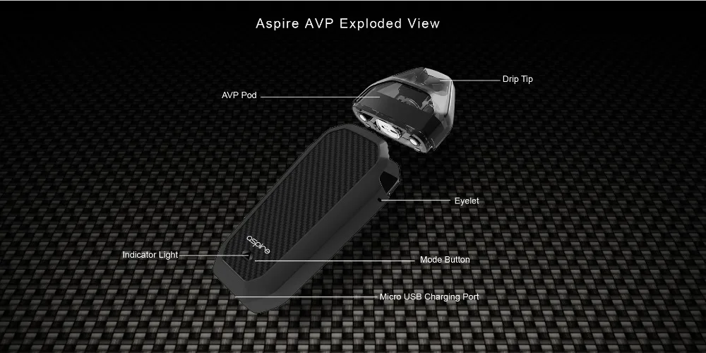 Электронная сигарета Aspire AVP комплект Vape Pod 2 мл распылитель 1,2 Ом катушка встроенный аккумулятор 700 мАч vaporizador Vaper VS minifit комплект