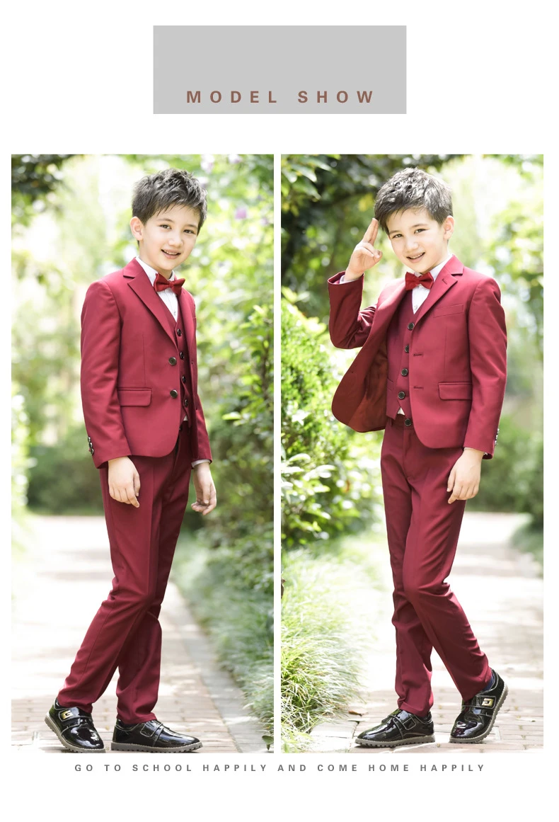 Новинка 2017 костюмы для мальчиков на свадьбу детские выпускной черные свадебные