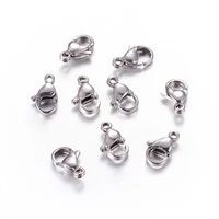 304 stainless steel lobster claw clasps jewelry findings for necklaces and bracelets diy hole 1 5mm200pcs