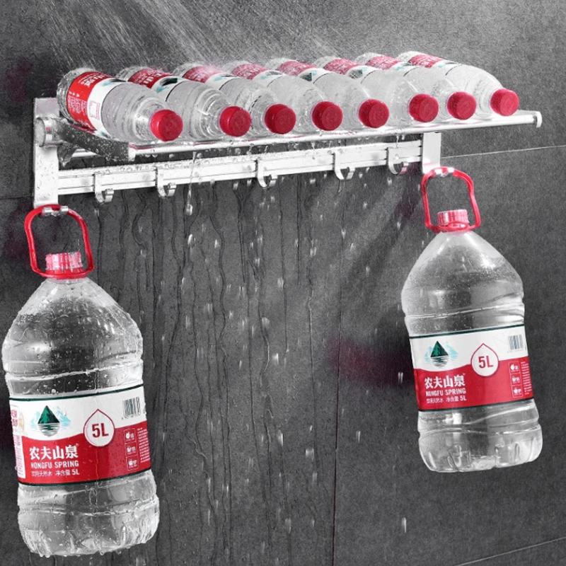 

Bathroom wall hanging towel rack free punching bathroom bathroom rack folding towel rack