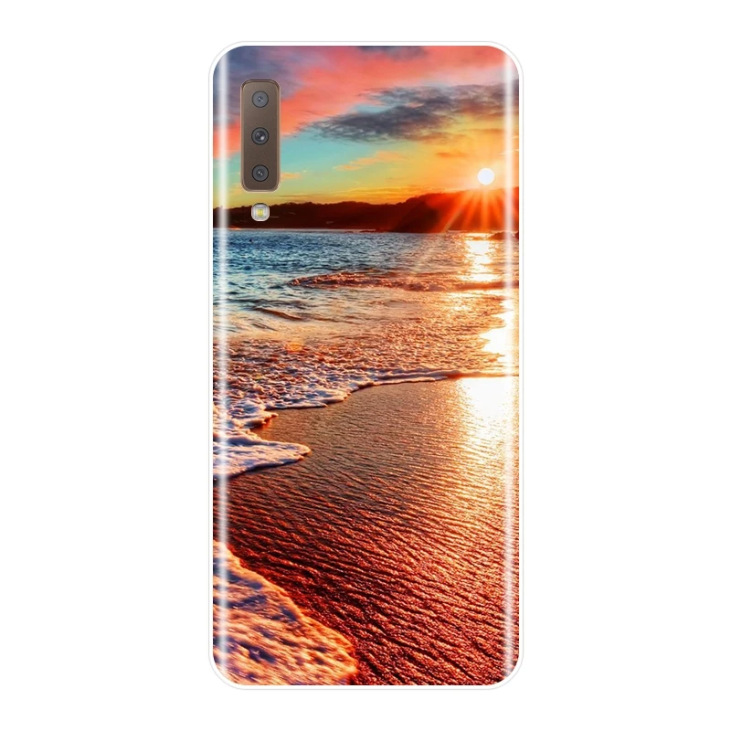 Silicone Phone Case For Samsung Galaxy A6 A7 A8 2018 A3 A5 2016 2017 Beach Turtle Soft Back Cover Plus | Мобильные телефоны и