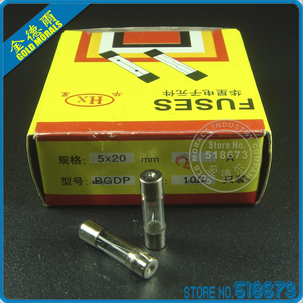 100 шт./лот быстродействующий стеклянный трубчатый предохранитель 5x20 мм 250 в 8A