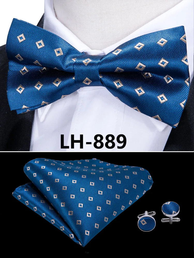 LF-803 Barry.Wang, модные мужские галстуки-бабочки из шелка, белые галстуки-бабочки Пейсли для мужчин, Свадебные вечерние галстуки для жениха, подарок для мужчин - Цвет: LH-889