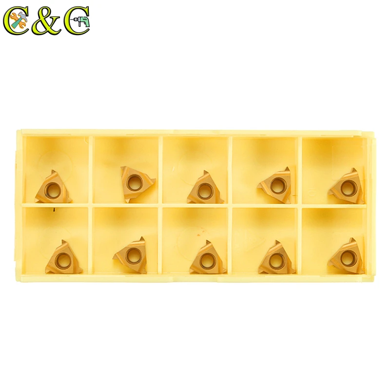 

10pcs/set 11IR A60 Carbide Insert Golden Internal Threading Inserts Cutting Tools For Turning Tool Holder Boring Bar