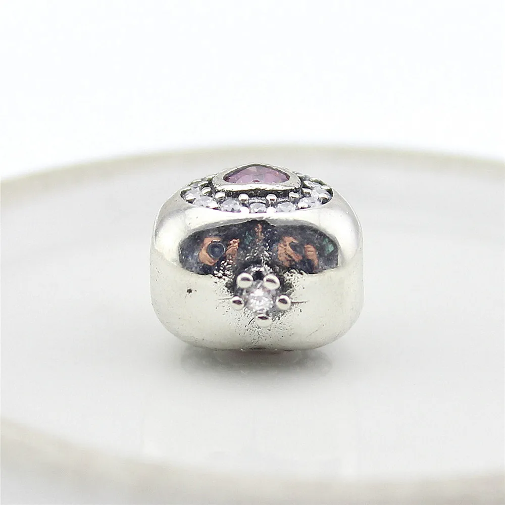 100% 925 Sterling Pink crown Charm beads with Crystal Fit Original Pan Bracelet Pendants For Women DIY Jewelry PS017 | Украшения и