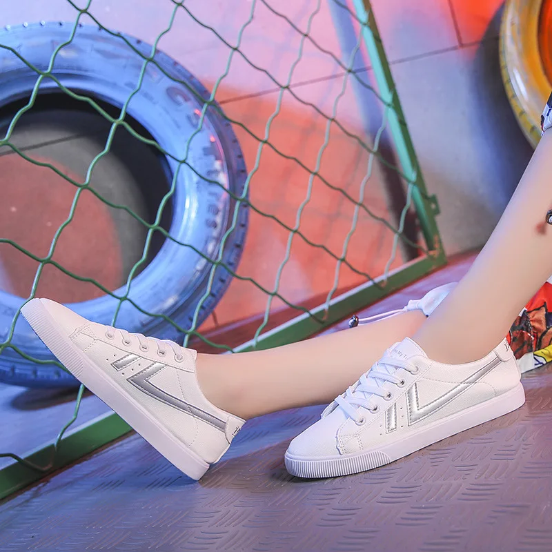 Низкая Белая обувь женская летняя и Осенняя 2019 года новая Корейская версия