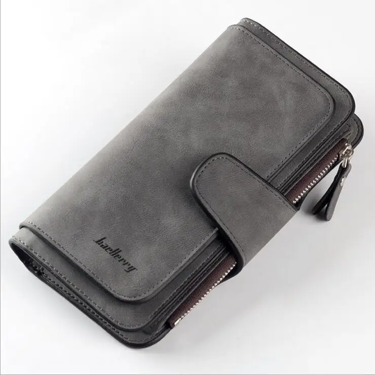 deep gray Baellerry, женские кошельки из искусственной кожи, карман для монет, на застежке, держатель для карт, сумки для денег, повседневный длинный женский клатч, кошелек для телефона, женский кошелек - Цвет: deep gray