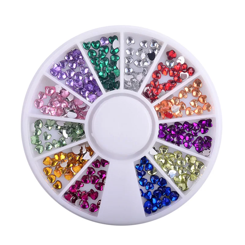 1 коробка смешанные Цвет Блестящие Стразы для ногтей блестящие AB акриловые 3D