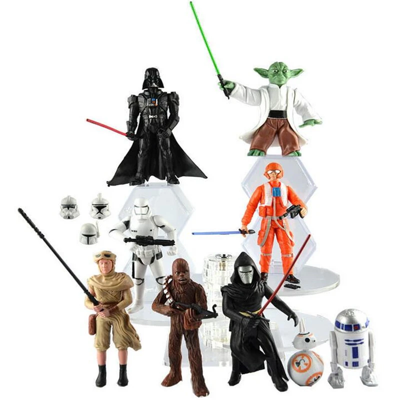 9 шт./компл. Star Wars фигурка The Force Awakens черный серии белые солдаты робот Куклы для