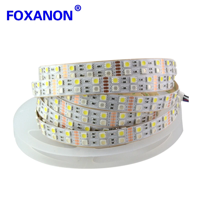 Foxanon 5050 RGB + белая двухрядная полосная трубка без водонепроницаемого 600
