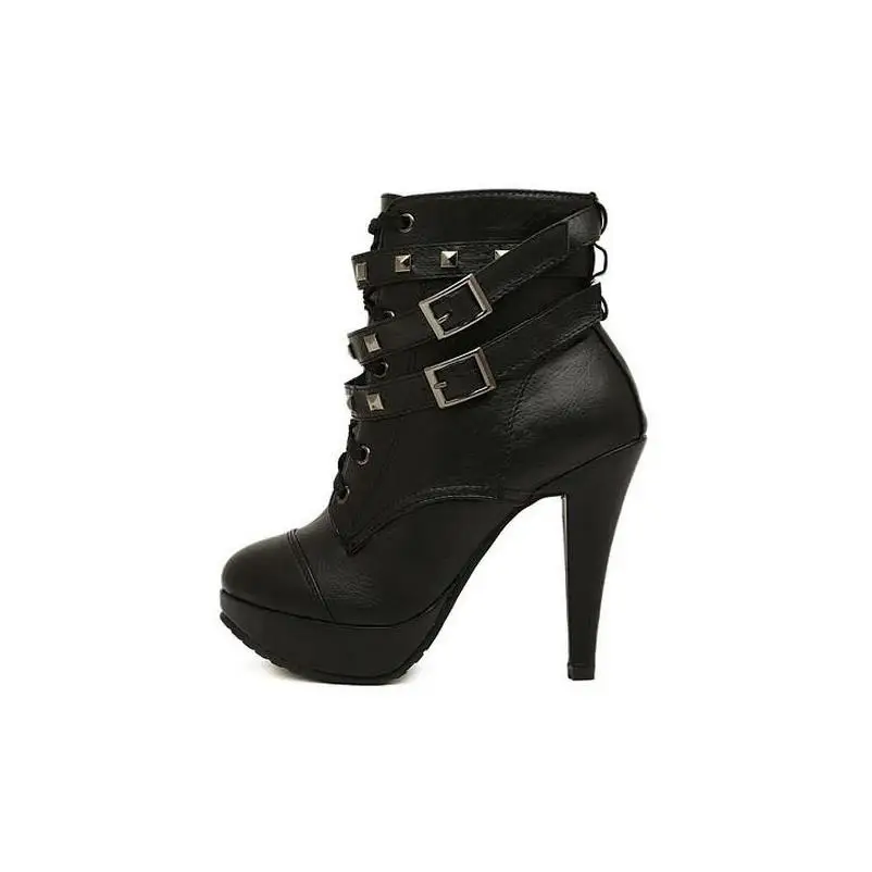 2017 г. Новые однотонные Ботинки Martin на высоком каблуке с заклепками