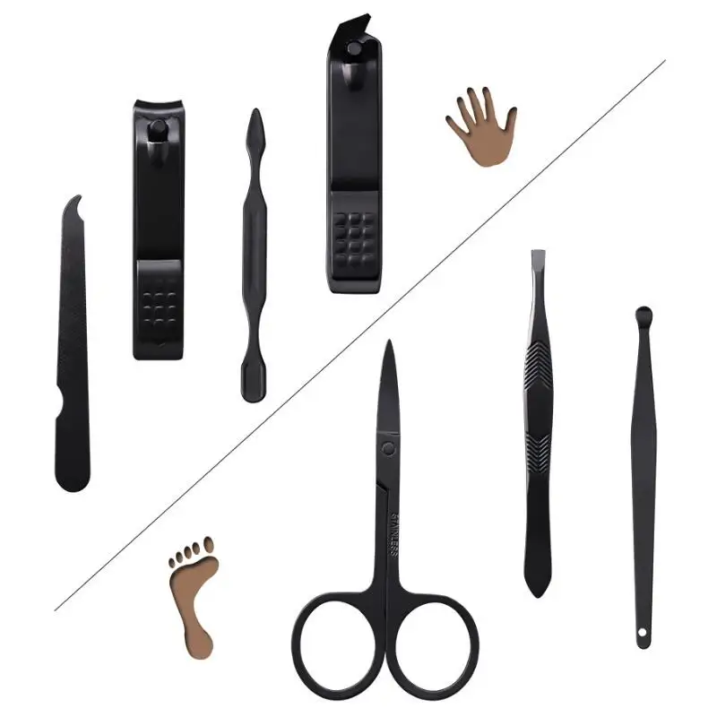 7 шт./компл. Портативный ногтей маникюрный набор по уходу за ногтями инструменты