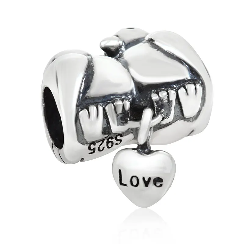 Sambaah Love Birds Twotone очарование 925 пара стерлингового серебра птицы Шарм «любовь» Pandora День Святого Валентина браслет