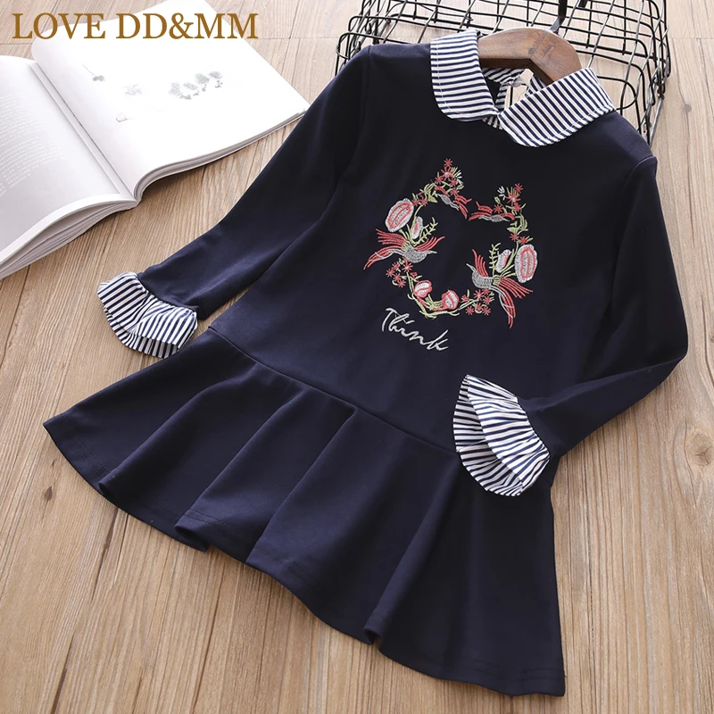 Платья для девочек LOVE DD &amp MM детская одежда 2020 платье-двойка в полоску с длинными