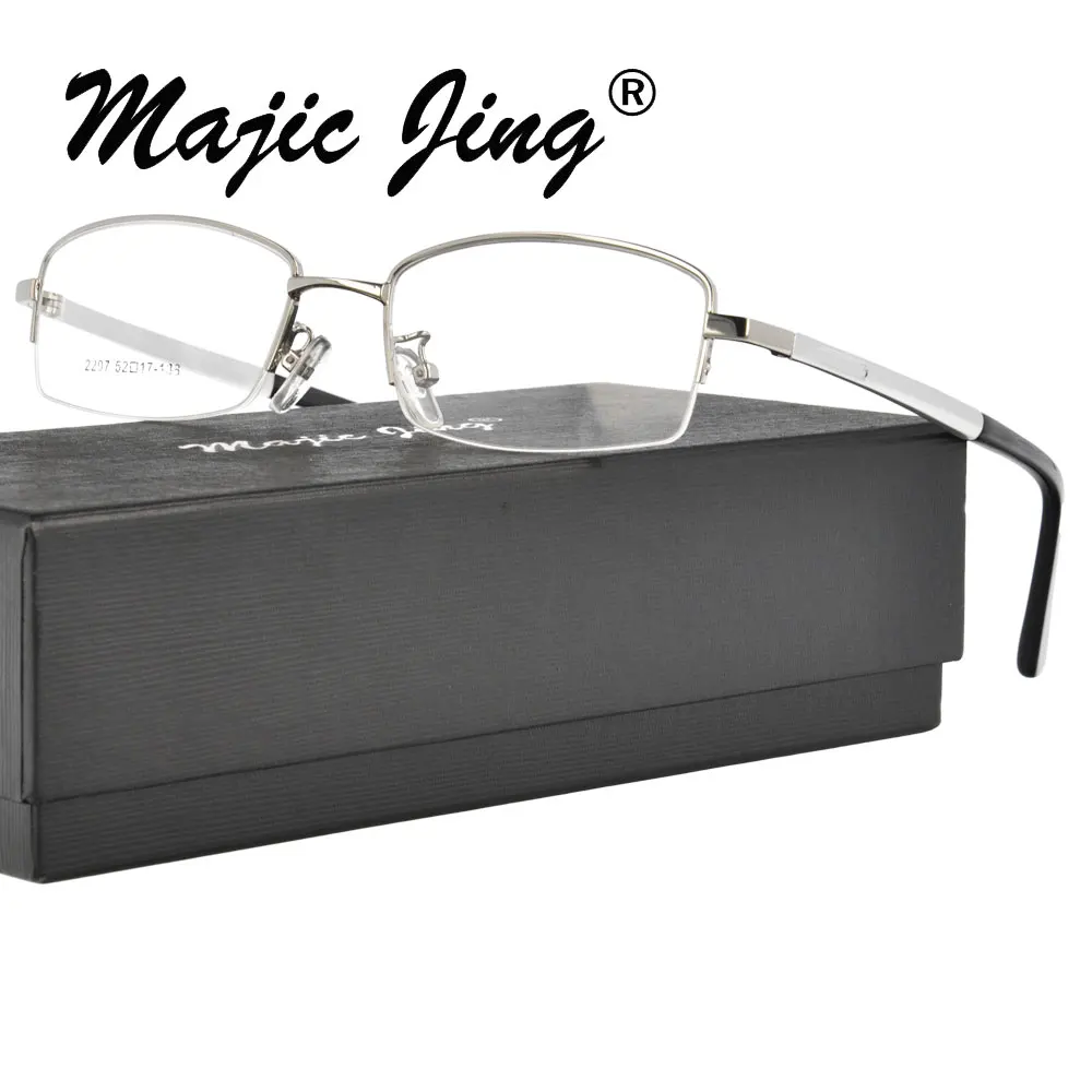 

Magic Jing Man Half Rim Metal Eyewear Alloy Allumium Eyeglasses RX Optical Frames 2207