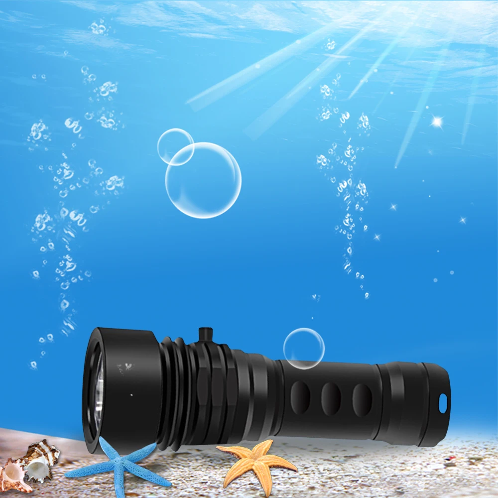 3led Подводное видео с фонарем подводные фонари перезаряжаемые факел 26650 cree xm l2