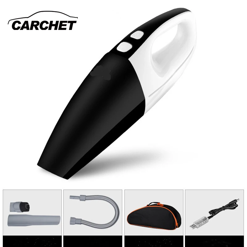 Автомобильный беспроводной пылесос CARCHET 120 Вт с usb зарядкой высоким всасыванием