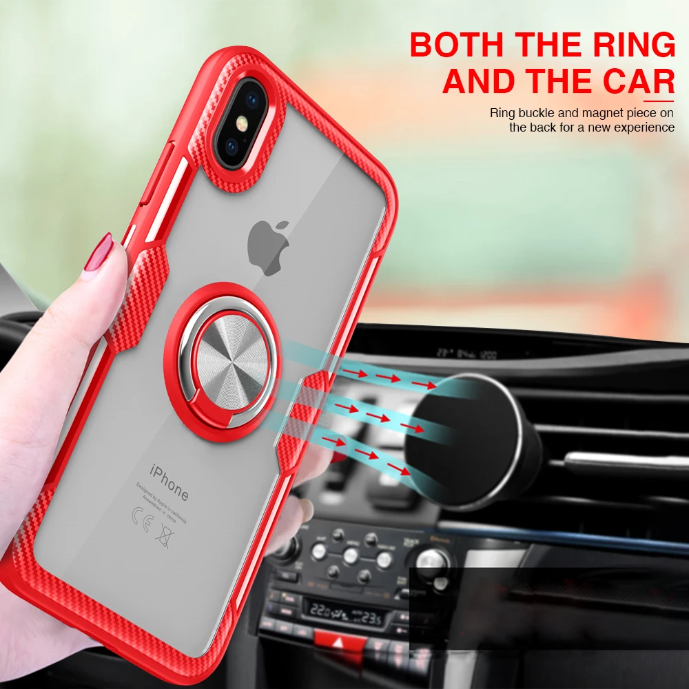 Utoper Case For iphone 7 Plus 360 Shockfproof Armor Ring Cover Coque XS Max 6 6S 8 X XR 10 Magnetic |