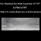 Защитный чехол для клавиатуры Macbook Pro Touch Bar 13,3 15 A1706 A2159 A1707
