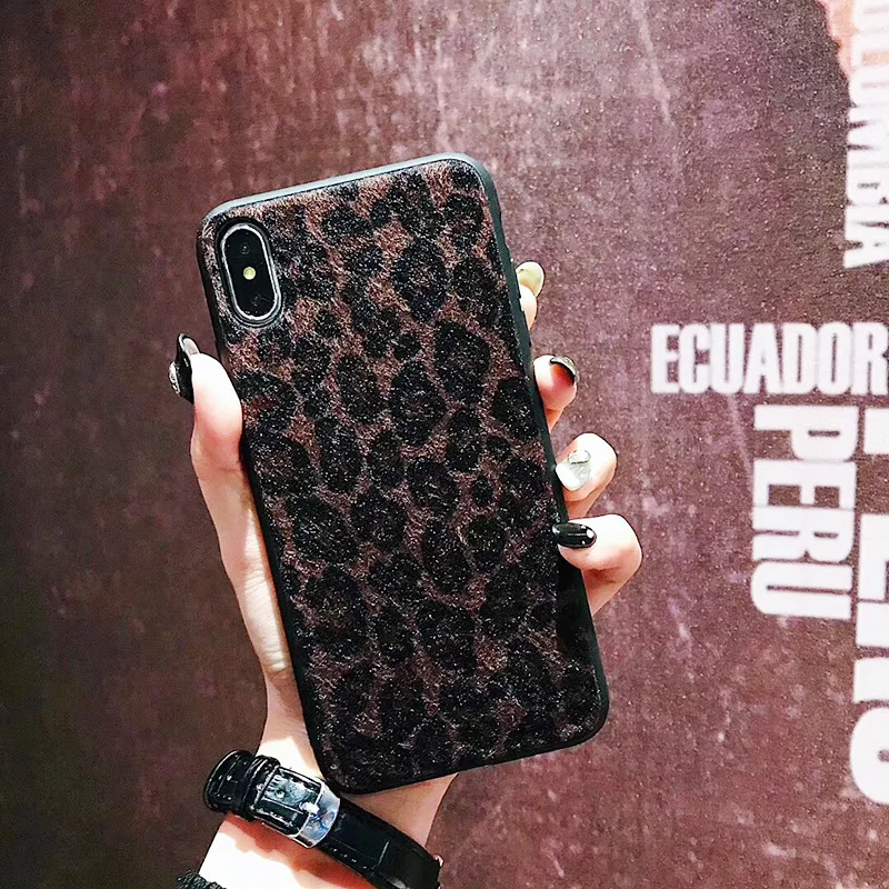 Зимние пикантные леопардовые пушистые чехол для iPhone x xs max xr плюшевые жесткий