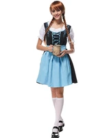 fashion blue sexy oktoberfest costume german bavarian heidi fancy dress dirndl beer girl maid costume