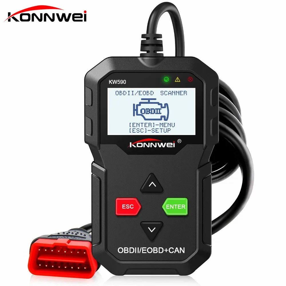 Автомобильный сканер KONNWEI ODB2 KW590 OBD2 OBD диагностический в России лучше AD310