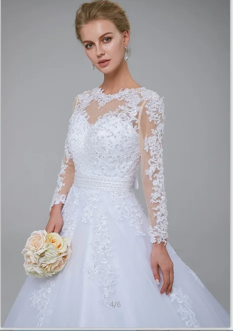Vestidos de Novia свадебное платье с круглым вырезом кружевное 396 | Свадьбы и торжества