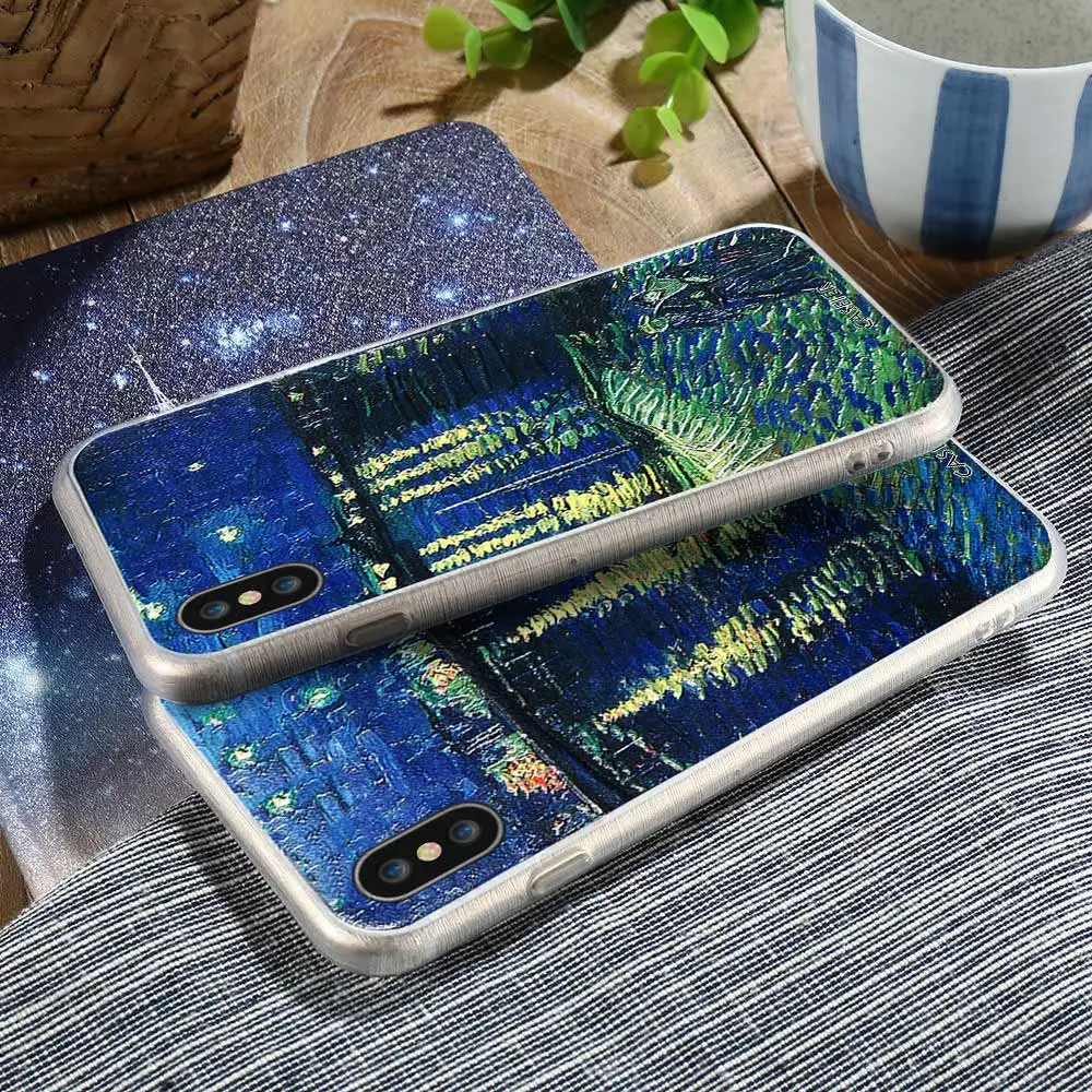 Caseier Книги по искусству телефона чехол для iPhone X Мягкий силиконовый рисунком Ван