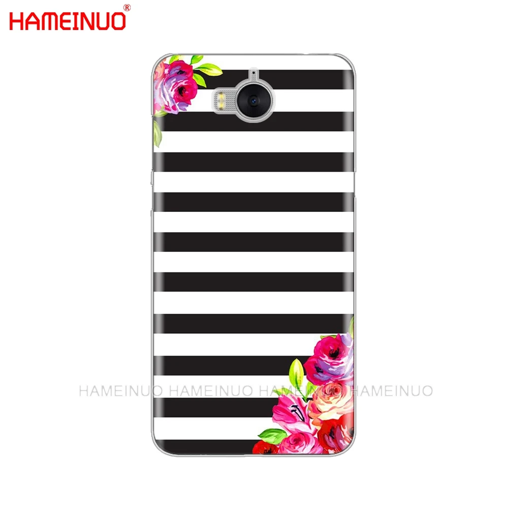 HAMEINUO Полосатый черный и белый чехол для мобильного телефона huawei honor 3C 4X 4C 5C 5X 6 7 Y3 Y6