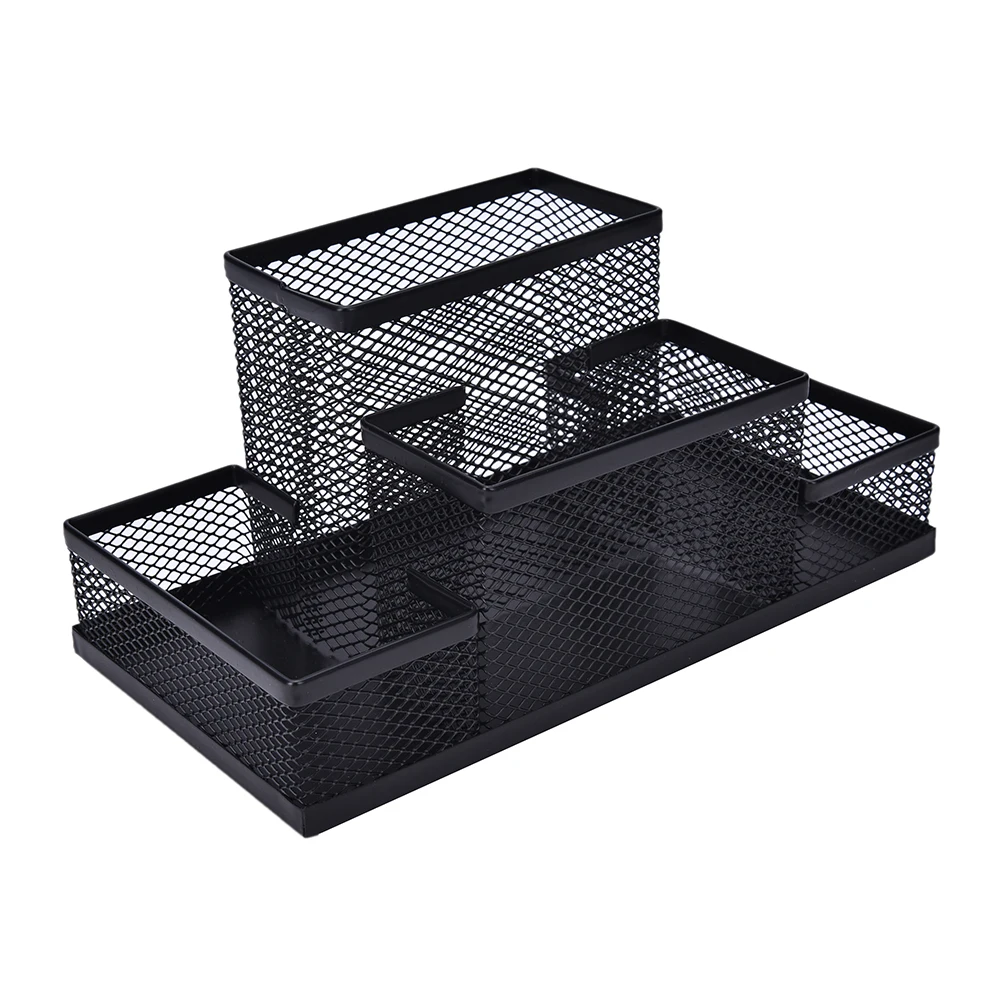 Top Quality Beautiful Design Sturdy Mesh Desk Organizer Metal Storage Box Pen Holder Office Home Supplies |