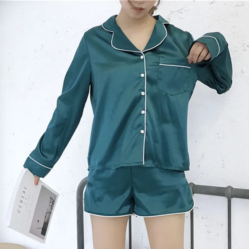 2018 Весна Новый стиль из двух частей пижамы супер удобная шелковистая Глянцевая