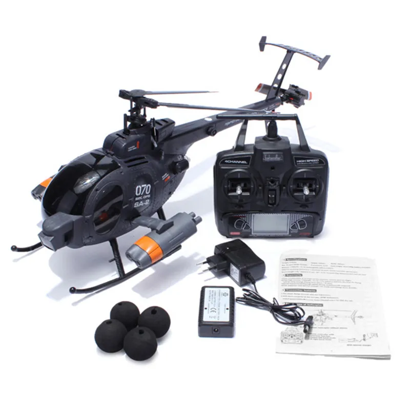 Оригинальный FX070C 2 4G 4CH 6 осевой гироскоп беспилотный MD500 Масштаб RC вертолет|rc