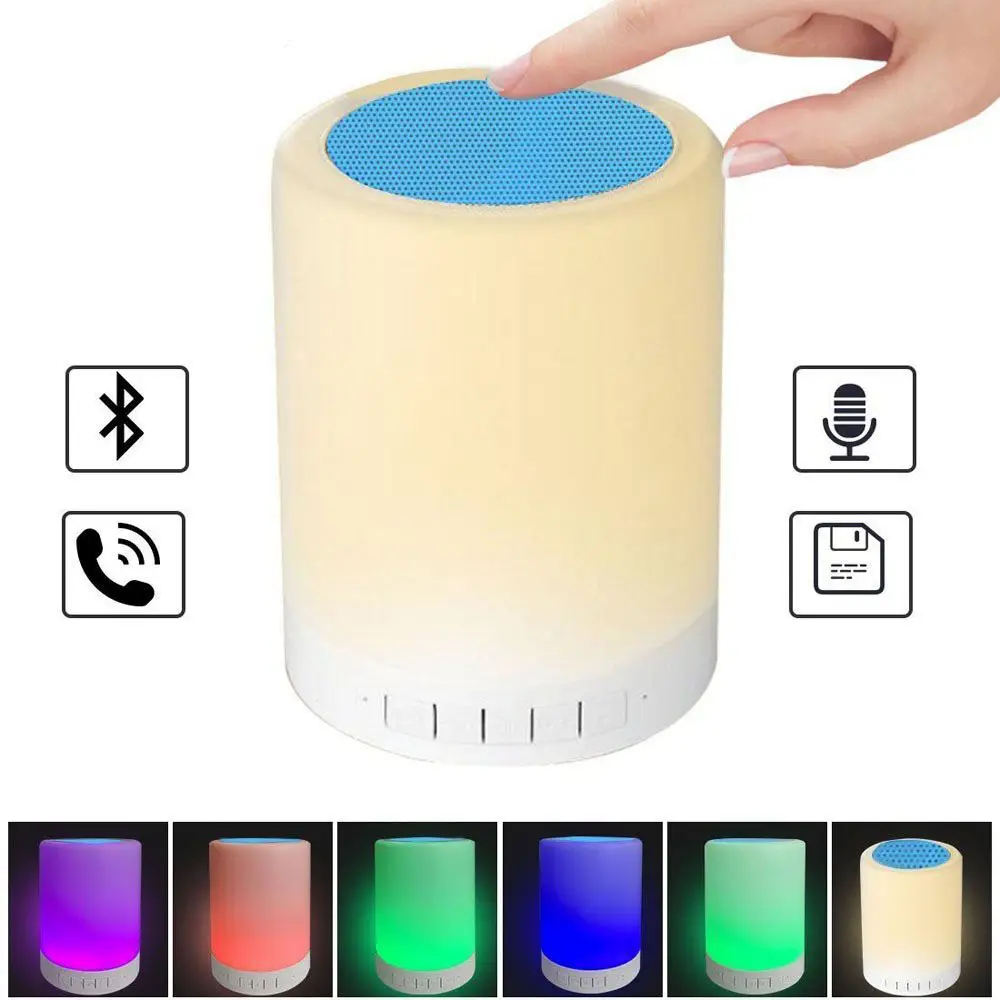 WSFS портативный изменяющий цвет ночник Bluetooth динамик лампа умное сенсорное