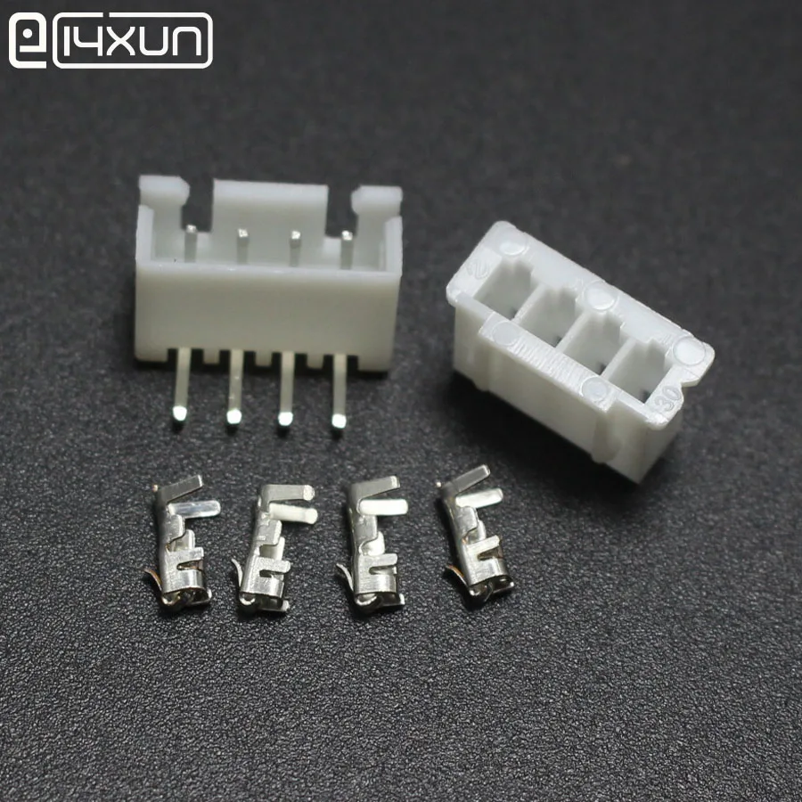 50 комплектов коннекторов для XH2.54 4P 2 54 мм 4Pin XH 90 Угловой разъем + клемма PCB