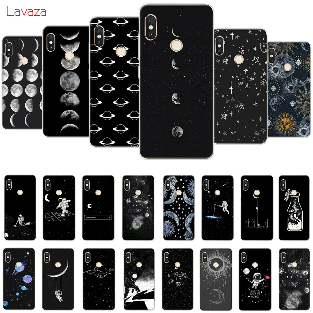 Черный Жесткий Чехол Lavaza с белой Луной и звездами для huawei mate 10 20 P9 P10 P20 Lite Pro P smart для Honor 8X 8C