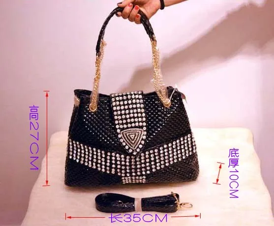 Women's handbag shoulder slung female bag with diamond rhinestones with fashion new large capacity shell big bag