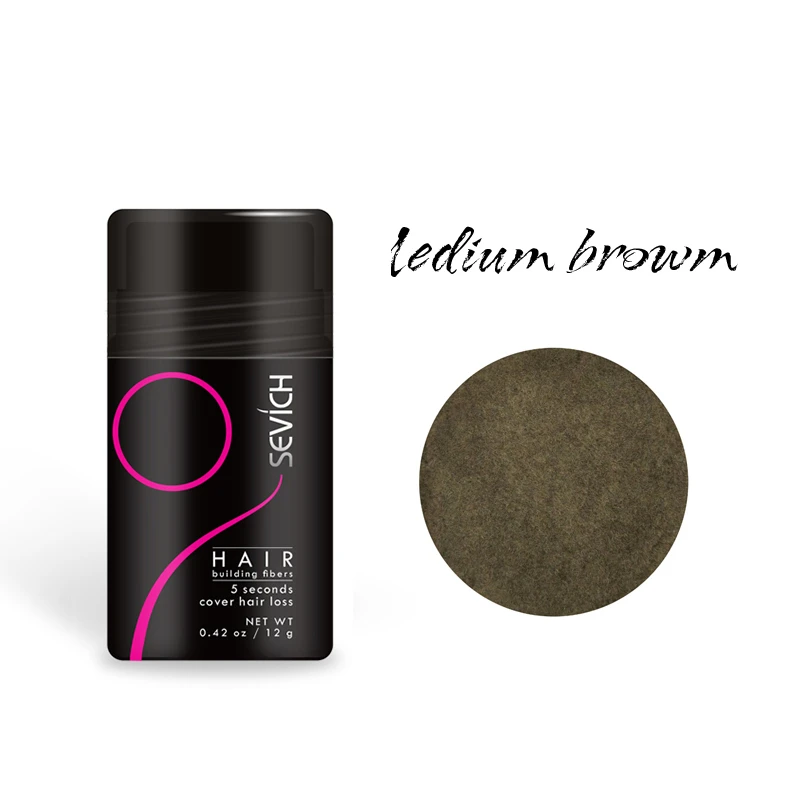 100g Medium Brown Sevich наборы волокон для волос 25 г пустая бутылка+ 100 г кератиновые строительные волокна консилер для ухода за тонкими волосами порошок 10 цветов - Цвет: 100g Medium Brown