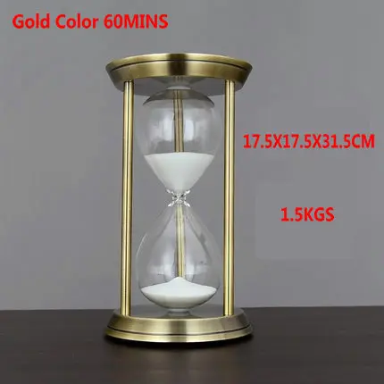Gold 60 Minutes HQ ретро современный тип металлический поворотный/фиксированный Песок стеклянный песочный таймер часы стекло искусство и ремесла кабинет спальня офисный стол Декор - Цвет: Gold 60 Minutes