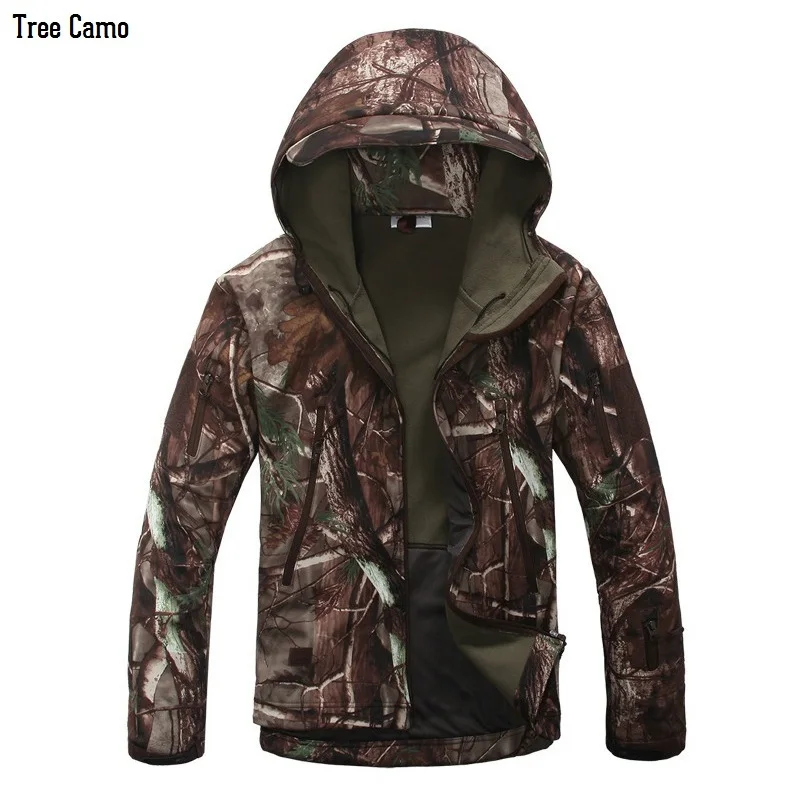 Refire gear новые тактические уличные камуфляжные куртки с капюшоном мужские мягкие оболочки пальто водонепроницаемая ветровка Спортивная походная верхняя одежда - Цвет: Tree Camo