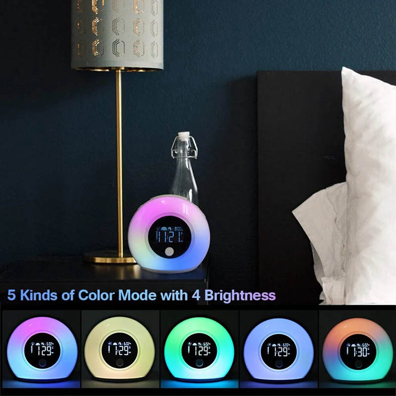 Ночные световые часы для спальни Детские с bluetooth динамиком и ночник детской лампы